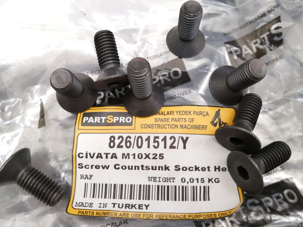 SCREW M10X25MM C/SUNK SOCKET HEAD
