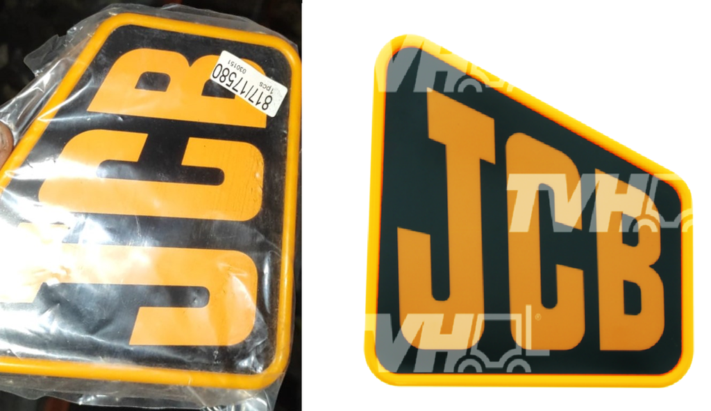 PLATE JCB BANDGE YELLOW ON BLACK