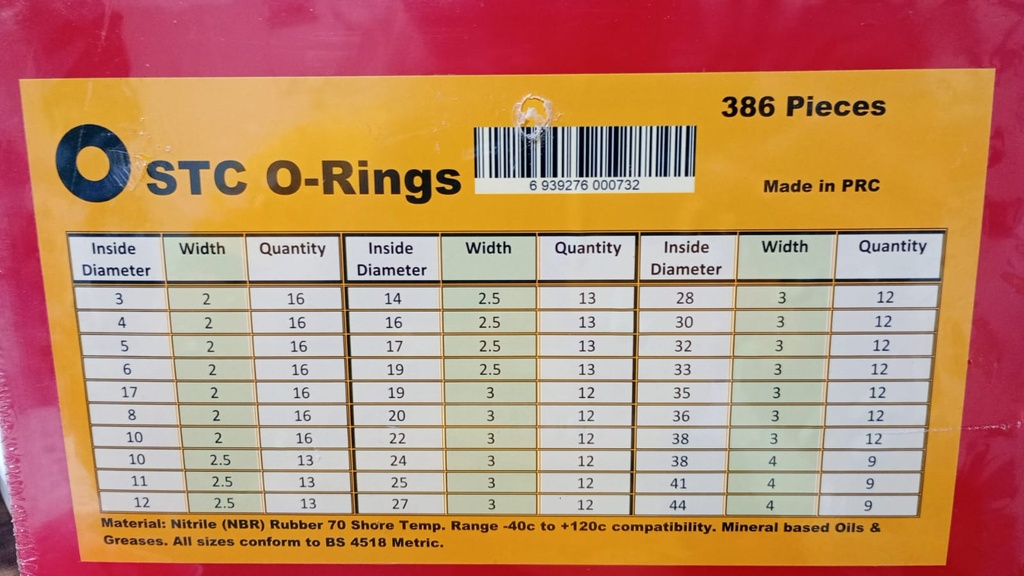 ORING BOX 347PCS RED TYPE A